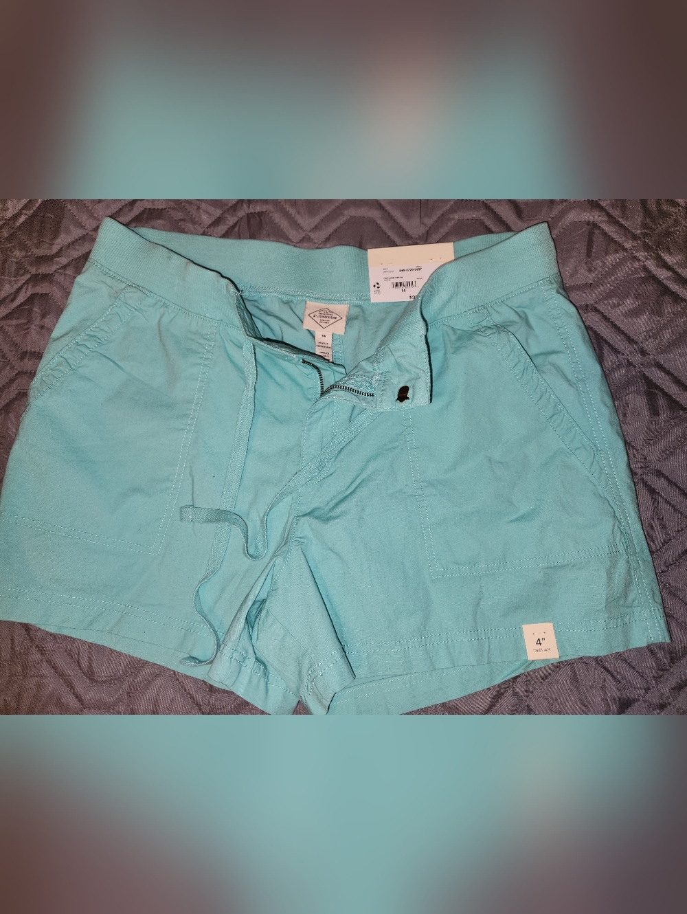 Women's St. John's Bay Size 14 Light Aqua Drawstring Shorts